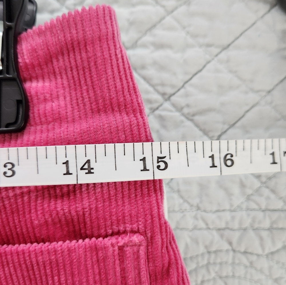 Anthropologie Maeve Colette Corduroy Cropped Wide-Leg Pants Pink Women's Size 27 - Picture 10 of 10